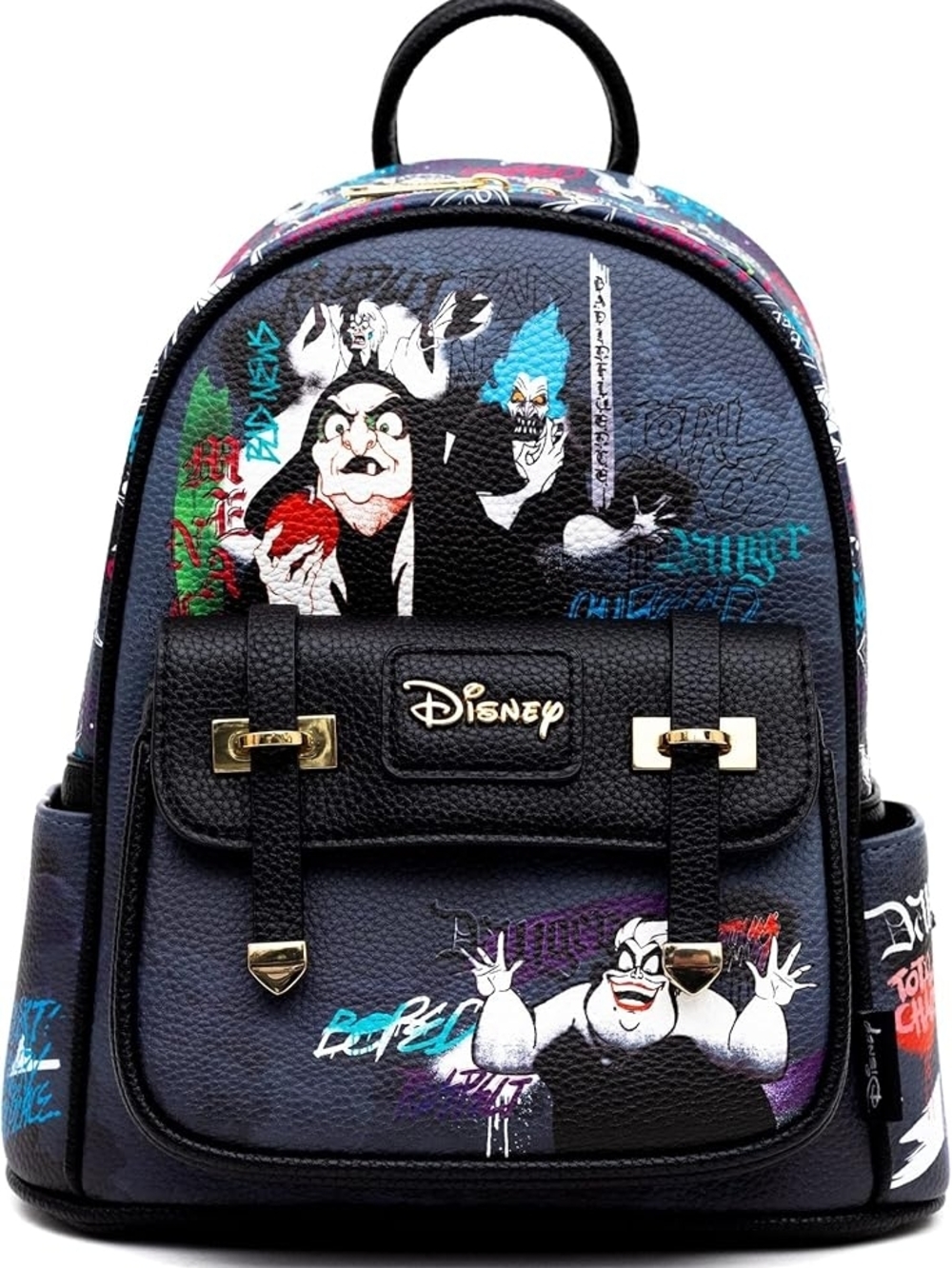 Disney Black Multi-Color Villains Mini Backpack